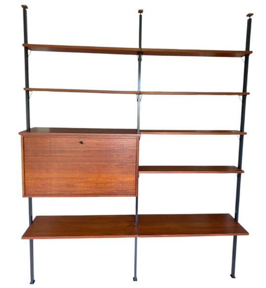 Vintage Teak Modular Wall Shelf by Olof Pira for String