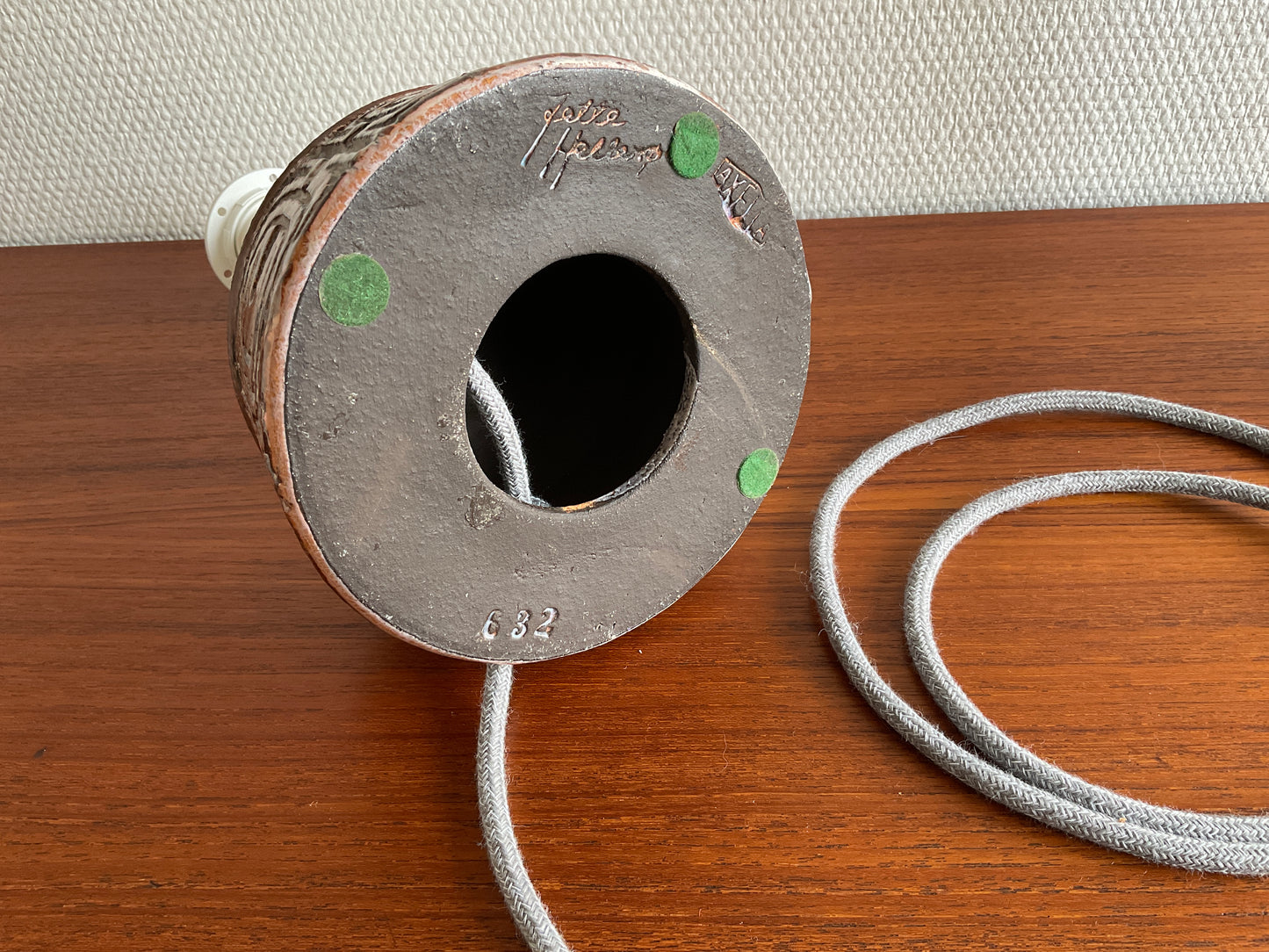 Steingut-Tischlampe von Jette Helleroe für Axella Keramik, 1960er Jahre