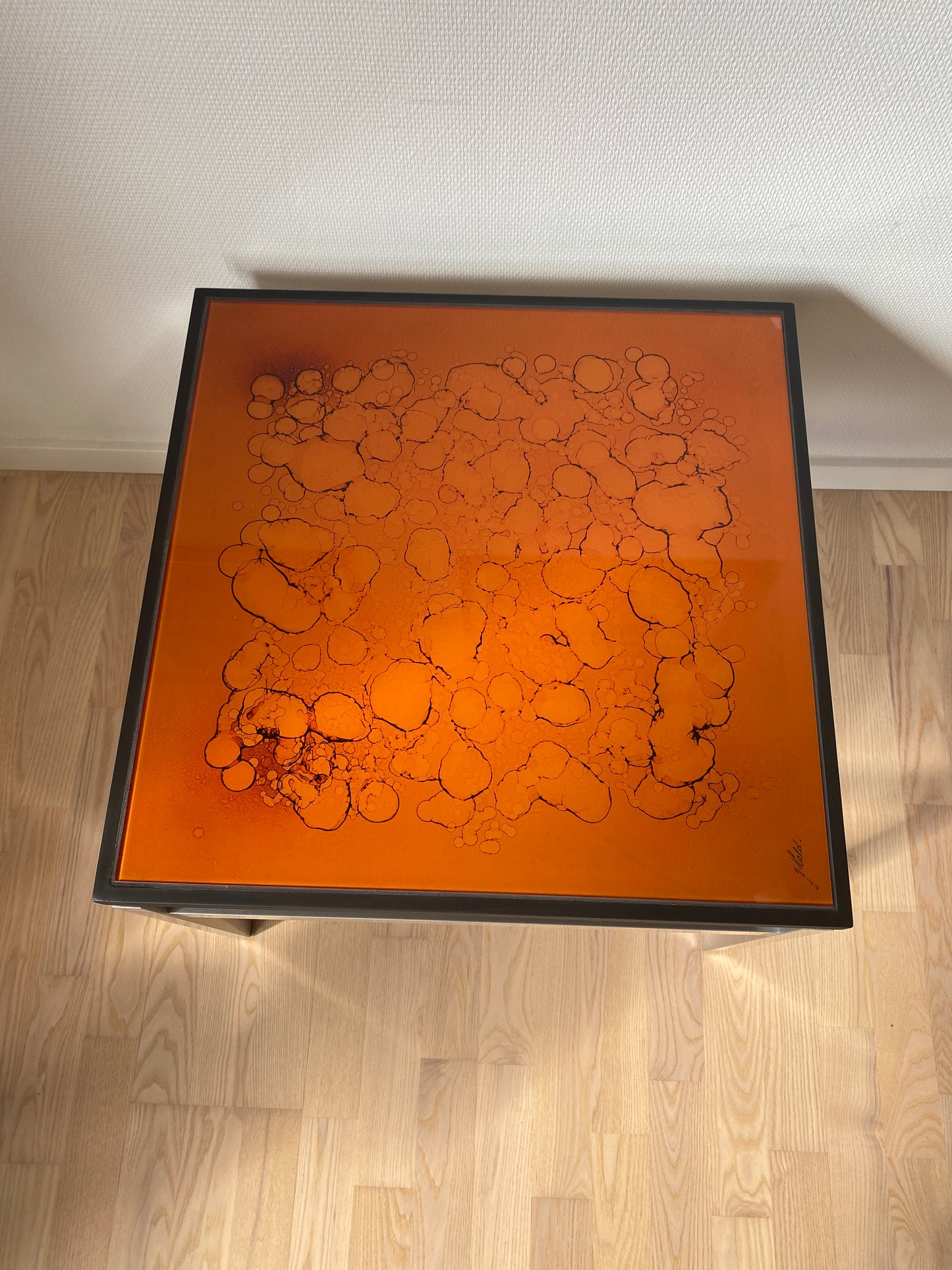 Vintage Glas-Sofatisch von J. Hald – Originalstück von Jean René Talopp