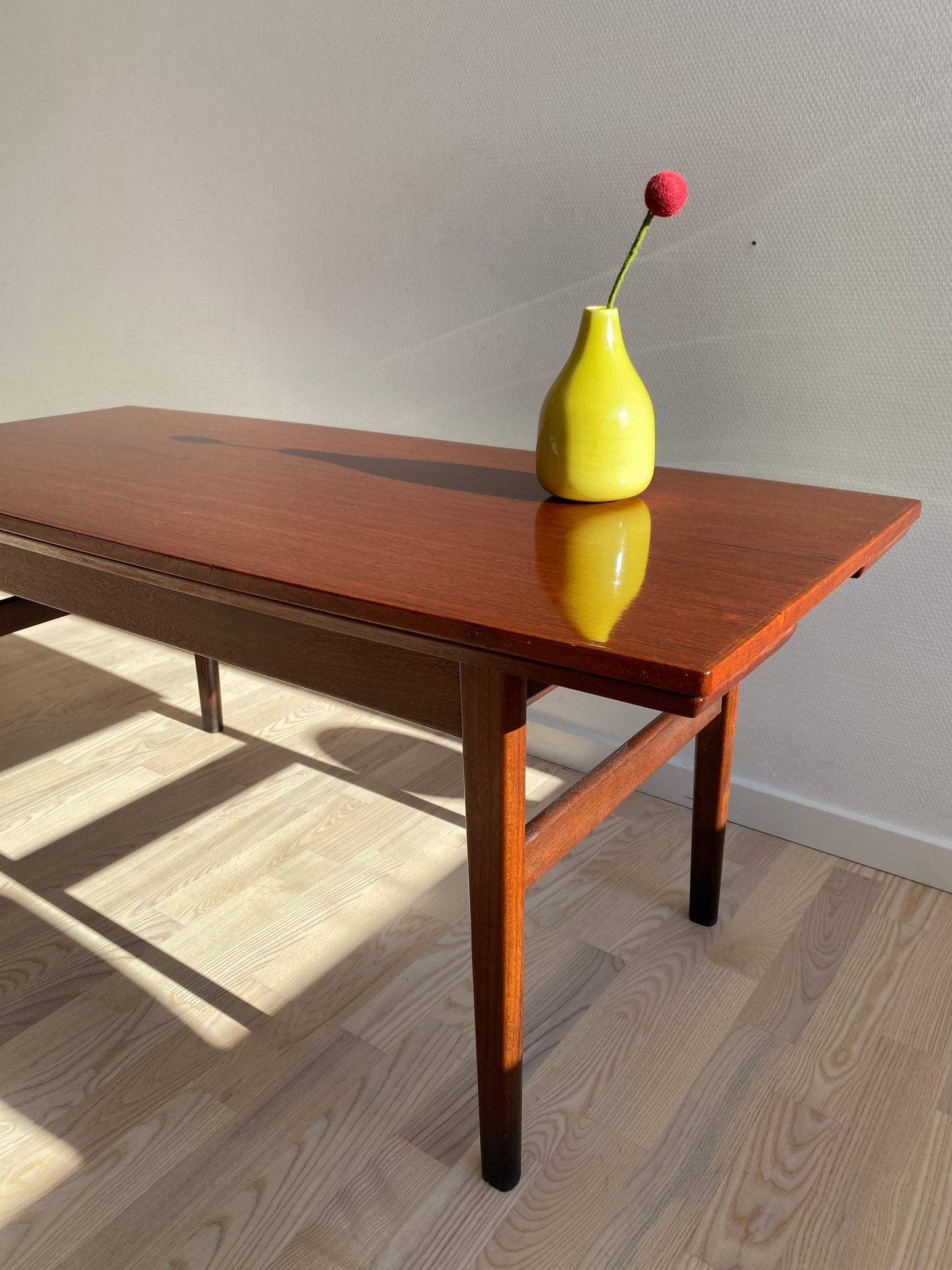 Københavnerbord, teak, ausziehbarer Couchtisch & Esstisch
