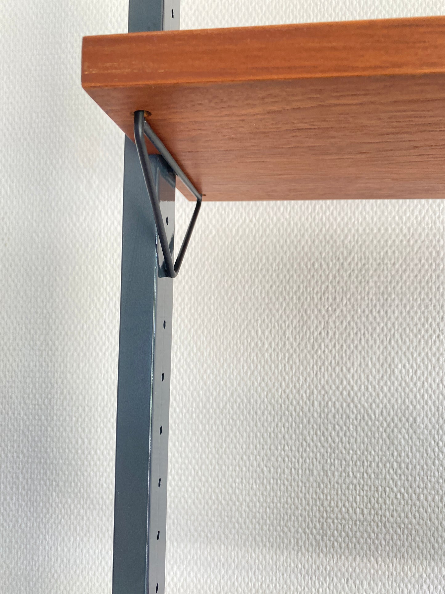 Mid Century, modular teak wall shelf by Olof Pira for String, 1950s