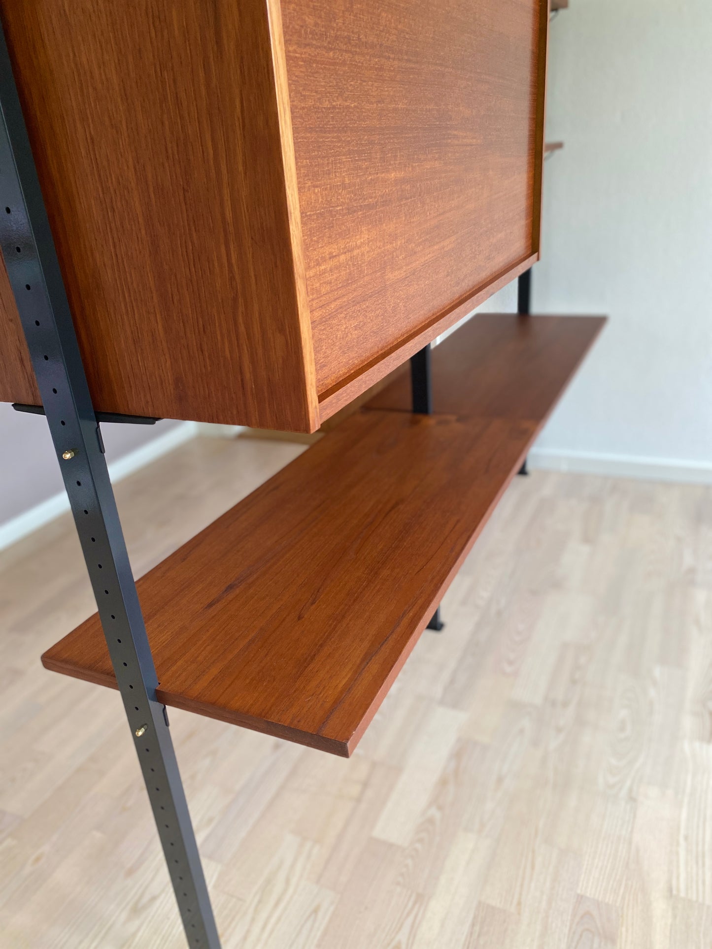 Vintage Teak Modular Wall Shelf by Olof Pira for String