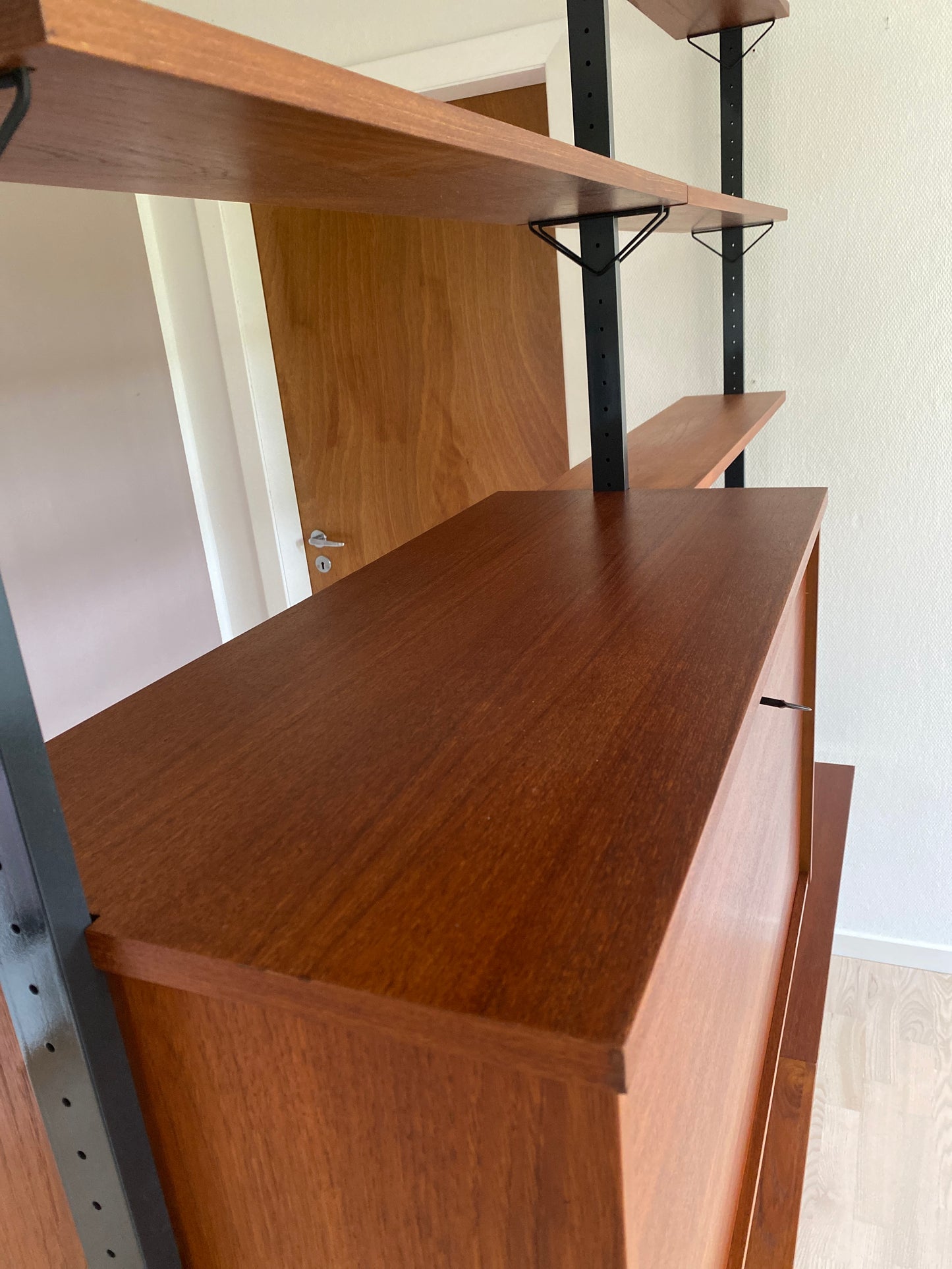 Vintage Teak Modular Wall Shelf by Olof Pira for String