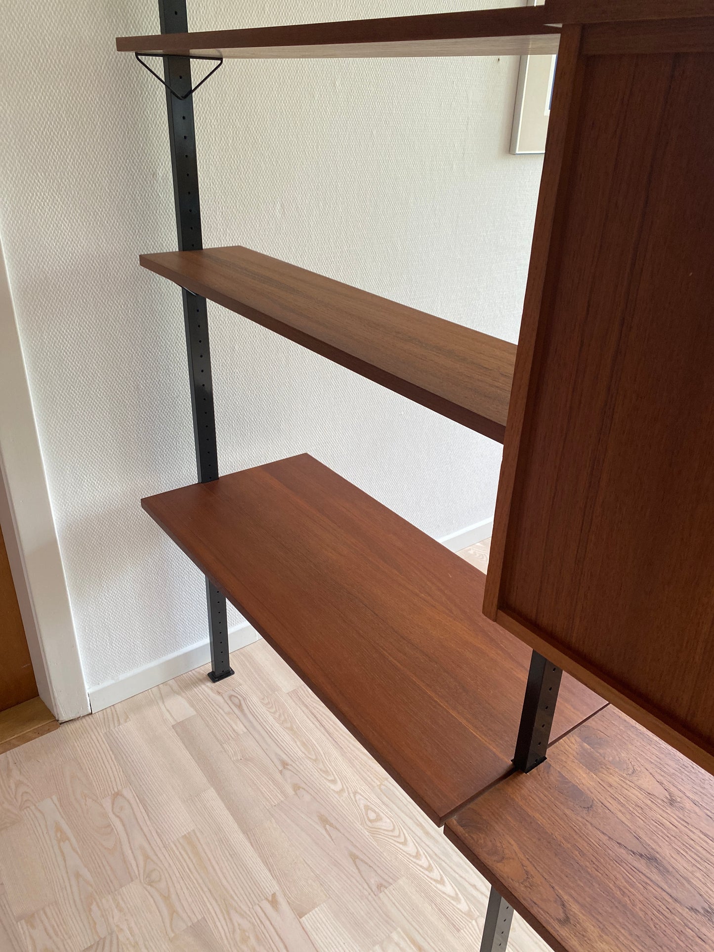 Vintage Teak Modular Wall Shelf by Olof Pira for String